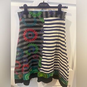 Desigual short skirt Striped and Floral Patterned medium colorfull